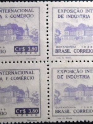 Quadra de selos postais de 1948 Exposição Quitandinha 3
