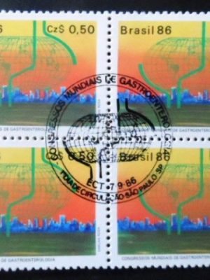 Quadra de selos postais do Brasil de 1986 Gastroenterologia