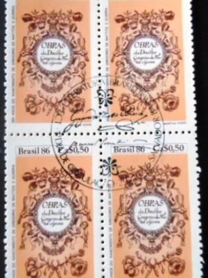 Quadra de selos postais do Brasil de 1986 Gregório de Mattos