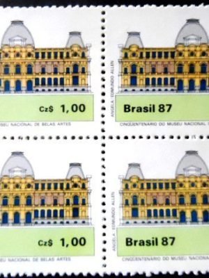 Quadra de selos postais de 1987 Museu Belas Artes Rio