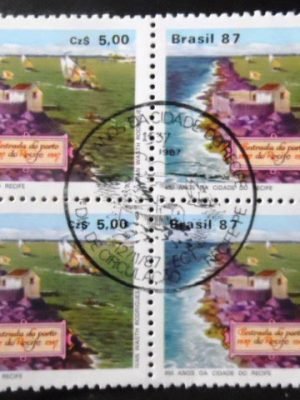 Selo postal do Brasil de 1987 Recife