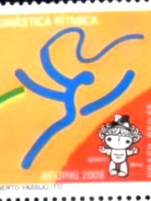 Selo postal comemorativo do Brasil de 2008 Ginástica