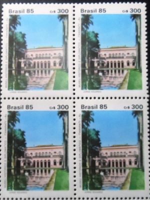 Quadra de selos postais de 1985 Museu Histórico