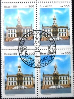 Quadra postal do Brasil de 1985 Museu da Inconfidência C 1473 MCC