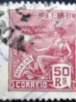 Selo postal do Brasil de 1930 Aviação 50
