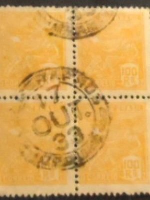 Quadra de selos postais do Brasil 1931 Aviação 100