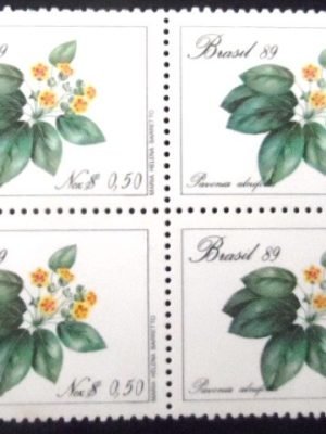 Quadra de selos postais do Brasil de 1989 Goeta-Pavonia