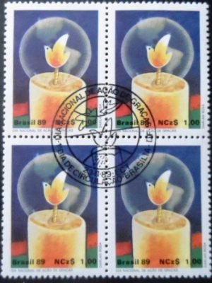 Quadra de selos postais do Brasil de 1989 Ação de Graças
