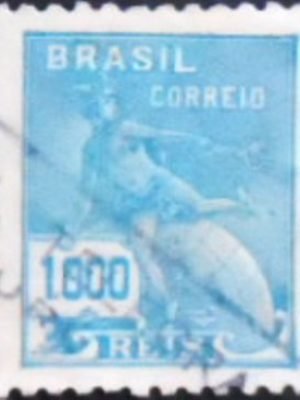 Selo postal do Brasil 1940 Mercúrio 1000