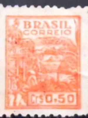 Selo postal do Brasil de 1946 Trigo 50