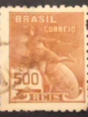 Selo postal do Brasil de 1936 Mercúrio 500