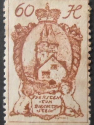 Selo postal de Liechtenstein de 1920 Red House
