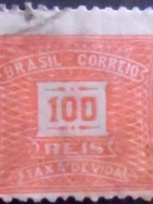 Selo postal do Brasil de 1929 Tipo Cifra ABN Horizontal 100