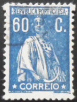 Selo postal de Portugal de 1921 Ceres 60