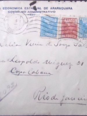 Envelope circulado em 1944 Araraquara x Rio de Janeiro