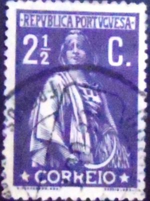 Selo postal de Portugal de 1912 - Ceres 2½ - 0209 U