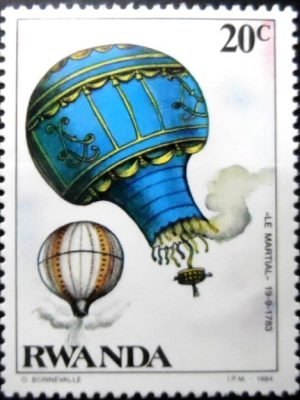 Selo postal da Ruanda de 1984 Le Martial