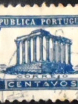 Selo postal de Portugal de 1935 Temple of Diana