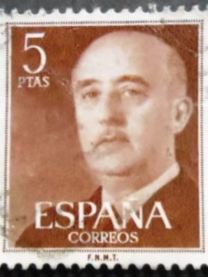 Selo postal da Espanha de 1955 General Franco 5