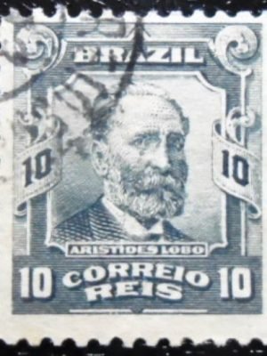 Selo postal do Brasil de 1906 Aristides Lobo U
