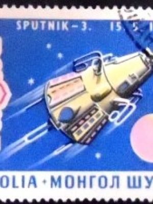Selo postal da Mongólia de 1969 Sputnik 3