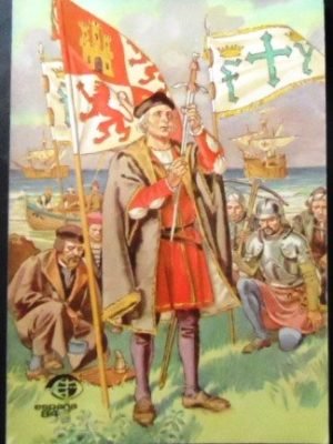 Cartão postal do Brasil de 1984 Cristóvão Colombo