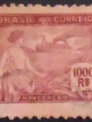 Selo postal do Brasil de 1921 Navegação 1000
