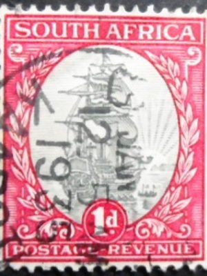 Selo postal da África do Sul de 1926 Van Riebeeck's Ship