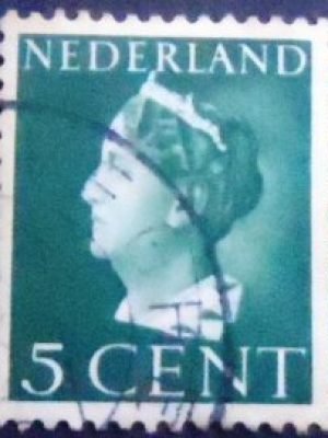 Selo postal da Holanda de 1940 Queen Wilhelmina 5