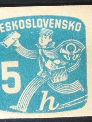 Selo postal da Tchecoslováquia de 1945 Postman N