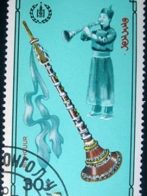 Selo postal comemoraitvo da Mongólia de 1986 Bishguur