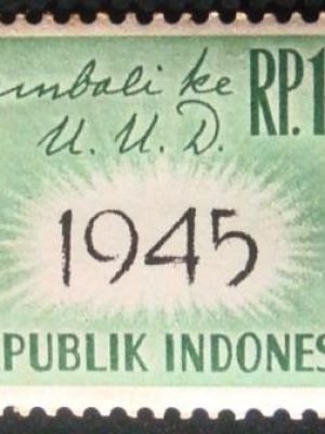 Selo postal comemorativo da Indonesia Readoption of 1945 Constitution 75