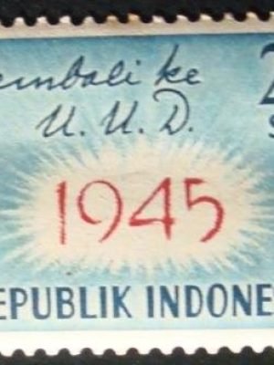 Selo postal comemorativo da Indonesia Readoption of 1945 Constitution 20