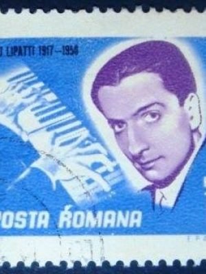 Selo postal comemorativo da Romenia de 1967 Dinu Lipatti