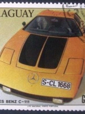 Selo postal comemorativo do Paraguai 1983 Mercedes Benz C-111