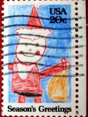 Selo postal dos Estados Unidos de 1984 - Cartoon Santa Claus