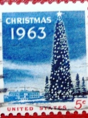 Selo postal dos Estados Unidos de 1963 Tree and White House