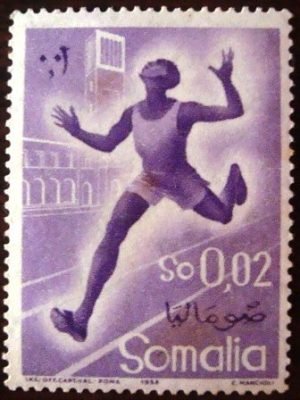 Selo postal da Somália de 1958 Running