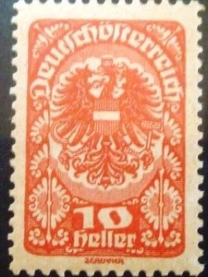 Selo postal da Áustria de 1920 Coat of arms 10