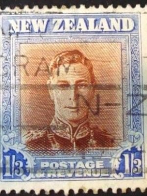 Selo postal definitivo da Nova Zelandia de 1947 - King George VI